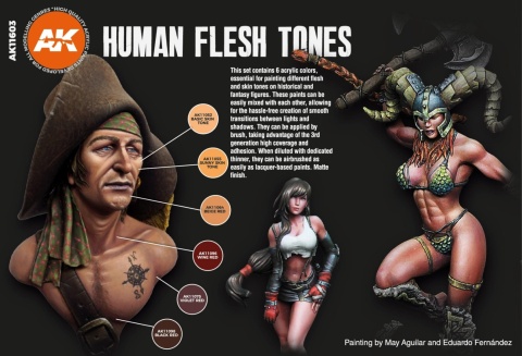 AK-Interactive AK 11603 Human Flesh Tones Set