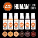 AK-Interactive AK 11603 Human Flesh Tones Set