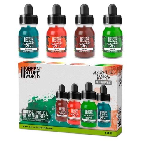 Green Stuff World 13345 Acrylic Inks Set - Opaque Nature