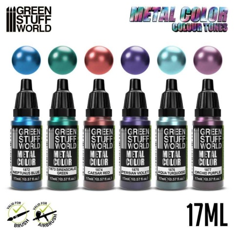 Green Stuff World 9912 Metalic Paint Set - Mixed Tones