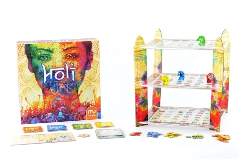 Holi. Festiwal Kolorów. Abstrakcyjna gra przestrzenna