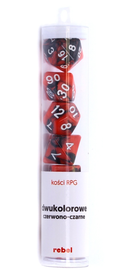 Komplet kości REBEL 2kolor Czerwono-czarne