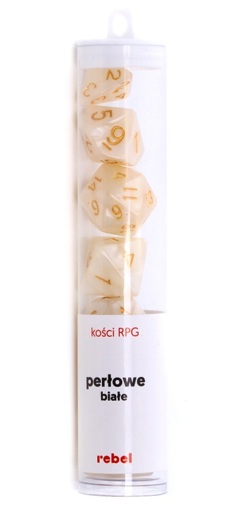Komplet kości REBEL Perłowe Białe