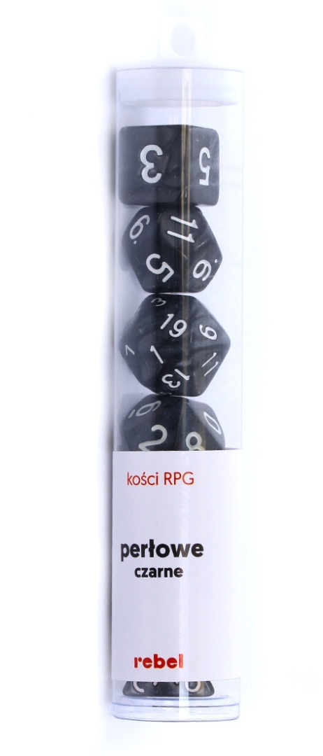 Komplet kości REBEL Perłowe Czarne